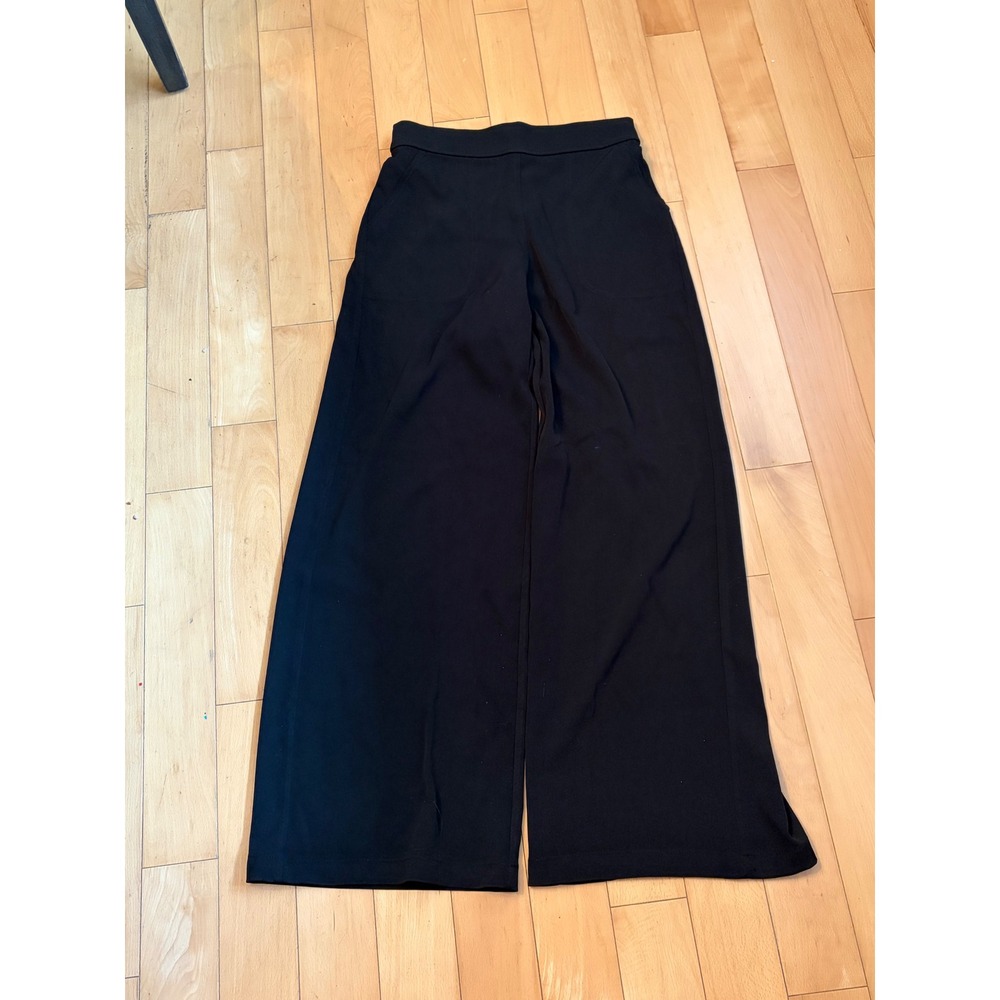 Max Studio London Wide Leg Pants Women Small Black Elastic Back High Rise